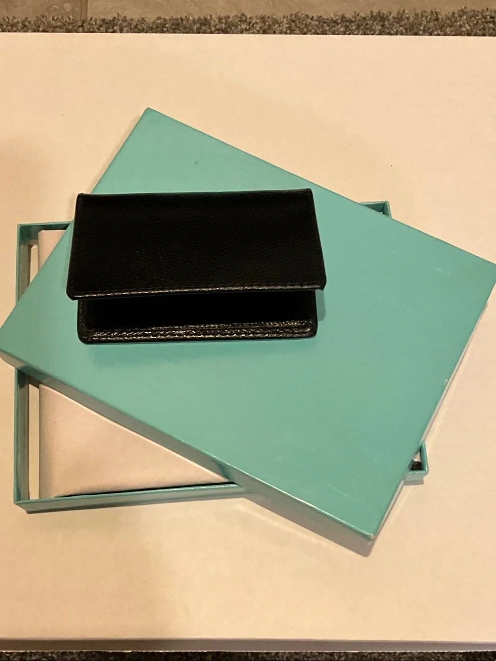 Tiffany & Co. Black Leather Card Holder